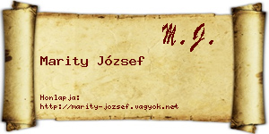 Marity József névjegykártya